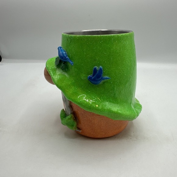 Girl Gnome Mug, Metal & Epoxy,Unbranded Orange And Green. - Picture 2 of 9